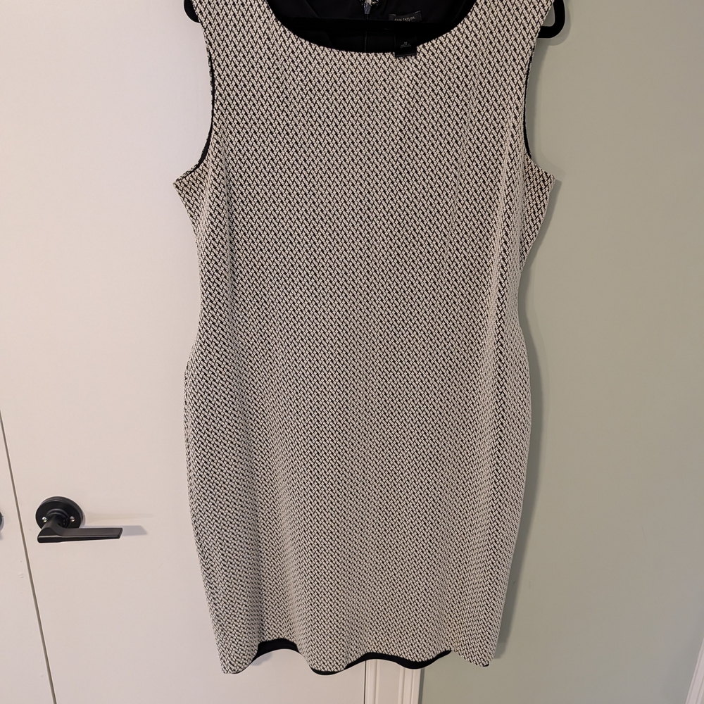 Ann Taylor Black and White Houndstooth Sleeveless Dress